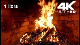 1 HORA DE FUEGO DE LEÑA RELAJANTE EN CHIMENEA EN 4k 🔥 [upl. by Noslrac]