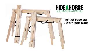 HideAHorse Folding Sawhorse Demo Video [upl. by Ardnos]