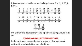 cryptography lec 8 Polyalphabetic cipher Vigenere Cipher solved example شرح بالعربي [upl. by Oyek]