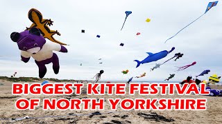 The Biggest Kites Festival of North Yorkshire at Majuba Bay Redcar  Full Walking Tour in 4K [upl. by Brodie]