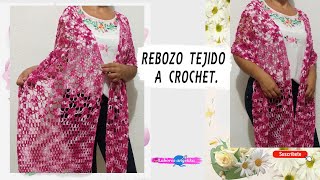 REBOZO TEJIDO A CROCHET  Labores Angélika [upl. by Nirad686]