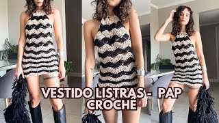 Vestido Listrado fácil  PAP crochê  Tutorial passo a passo [upl. by Paquito330]