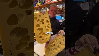 Cheese Cutting Hack Is Emmental the Cheese from Tom amp JerryCheeseLovers FoodHacks [upl. by Ydniw]