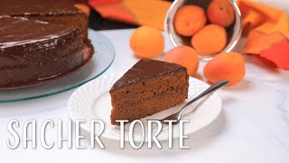 SacherTorte  How to Make Chocolate Cake with Apricot Jam Filling  Austrian Recipe [upl. by Ttehc]