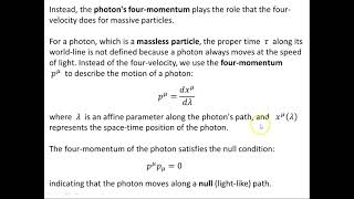 Introduction to the Four Velocity and Four Momentum of a Photon  1 [upl. by Lovett]