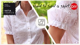 ✂️Cómo hacer una camisa de mujer  Patrón de costura gratuito de Katia Fabrics [upl. by Hgeilhsa]