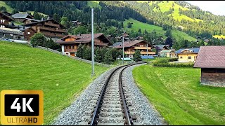 4K Train Driver view  Montreux to Montbovon  Goldenpass Panoramic MOB Train Switzerland  Cab ride [upl. by Nylyahs]