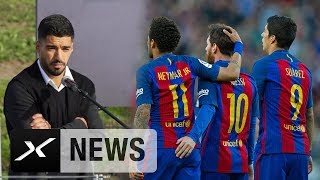 Luis Suarez weint bei FußballschulenEröffnung  FC Barcelona  Uruguay [upl. by Nwahsed]