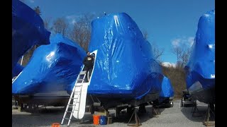 Removing boat shrink wrap [upl. by Anidal32]