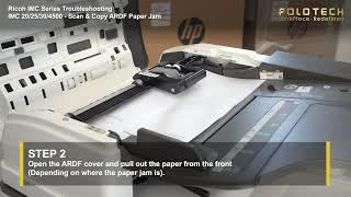 How to Troubleshoot Ricoh IMC Series Scan amp Copy ARDF Paper Jam Problem [upl. by Karlotta]