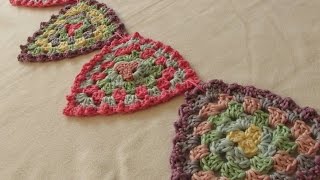 VERY EASY crochet granny triangle bunting  garland  crochet pattern for beginners [upl. by Ydnim]