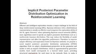 Implicit Posteriori Parameter Distribution Optimization in Reinforcement Learning [upl. by Aitital]