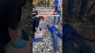 Actual training for drowned person rescue basiclifesupport training caregiver rescue shorts [upl. by Carey442]