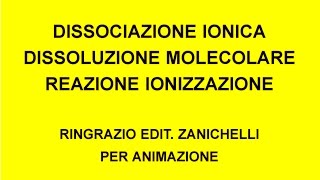 Dissociazione ionica dissoluzione molecolare e reazione di ionizzazione 1 [upl. by Schach]