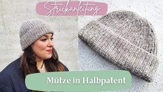 Strickanleitung Mütze in Halbpatent by Lovediyctators [upl. by Eelitan201]