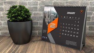 New Year Calendar Design  Desk Calendar Design in Illustrator Cc  Vertex Graphic [upl. by Imaon]