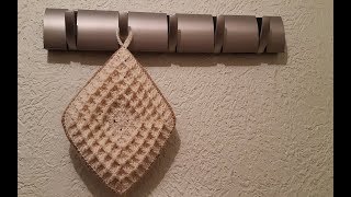 Agarradera de cocina a crochet tejido facil y rapido punto waffle [upl. by Aubrette]