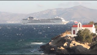 MSC Lirica arriving in Mykonos [upl. by Sarene]