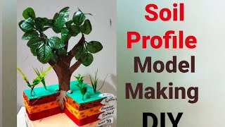 soil profile layer model for science project diy at home science project [upl. by Maddy]