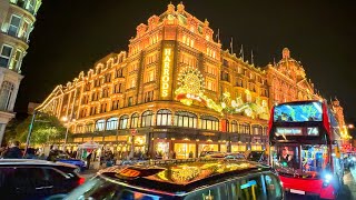 2024 London Christmas Lights amp Windows ✨ Harrods amp Harvey Nichols Knightsbridge 🎄 4K HDR [upl. by Theresita]