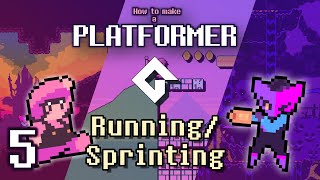 Make a Platformer in GameMaker Part 5 SpriteAnimation Control  RunningSprinting [upl. by Ateuqram137]