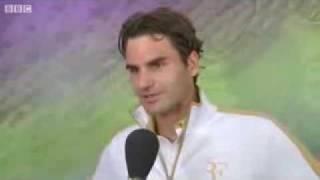 Roger FedererInterview after 4th RoundWimbledon 2009Beating Robin Soderling [upl. by Culley741]