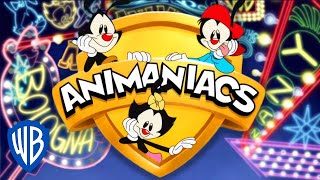 Animaniacs SINGALONG 🎤  Animaniacs Theme Song  WB Kids [upl. by Suoivatnod]