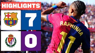 FC BARCELONA 7  0 REAL VALLADOLID CF  RESUMEN LALIGA EA SPORTS [upl. by Francesco]