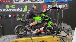 2022 Kawasaki ZX10R Dyno run M4 Exhaust at DFW Superbikes [upl. by Yennej]