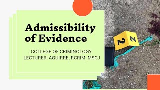 Admissibility of Evidence and Miscellaneous Doctrines [upl. by Salesin]