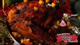 Pavo Relleno de Frutos Secos  Receta con un rico toque de vino rosado [upl. by Masao]