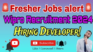 Wipro Freshers Recruitment Drive 2024 Recruiting Freshers as Developers Apply Now [upl. by Yemac534]