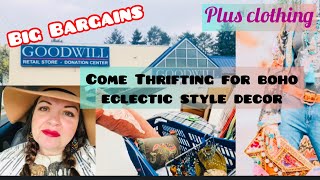 Thrifting for boho eclectic style decor plus clothing [upl. by Annaeed]