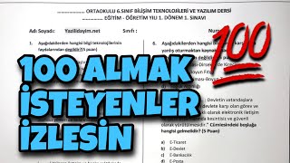 6Sınıf Bilişim Teknolojileri 1Dönem 1Yazılı [upl. by Eleaffar]