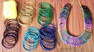 how to make bangle garland for god  valayal malai kattuvathu eppadi  glass bangles garland making [upl. by Itida]