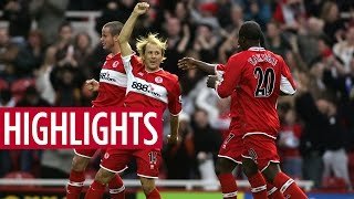 MATCH HIGHLIGHTS  Middlesbrough 4 Manchester United 1  October 2005 [upl. by Mercie340]