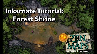 Inkarnate Tutorial Timelapse Forest Shrine  DampDRPG Map Making [upl. by Kelila]