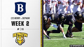 22 Berry vs Depauw Highlights  D3 College Football 2024 [upl. by Mat]