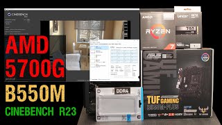 Amd Ryzen 7 5700G Cinebench R23  Asus Tuf Gaming B550M Plus  Crucial 32GB  5700G benchmark [upl. by Ardnad]