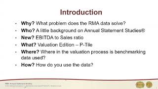 Webinar  RMA Valuation Edition [upl. by Glenda]