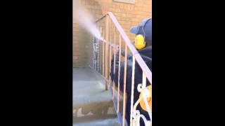 Sandblasting Railings in Chicago DAK ECO BLASTING [upl. by Ellswerth]