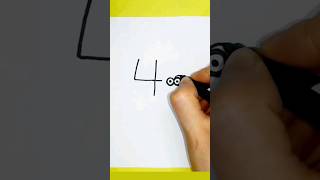 أسهل طريقة لرسم سمكة قرش باستخدام الرقم 4  الرسم بالأرقام [upl. by Aiyn]