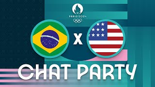 Brazil v USA  Mens Olympic Basketball Tournament Paris 2024  Chat Party ⚡🏀 [upl. by Skoorb]