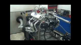 632 Engine w Brodix Headhunter Alum Heads Dyno Testing [upl. by Antin119]