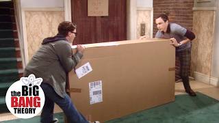 Sheldon and Leonard vs The Really Heavy Box  The Big Bang Theory [upl. by Ilise]