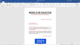 Como hacer una carta de Solicitud en Word 2021 [upl. by Terza419]