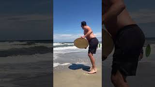 Learn how to skim board It only takes a little practice skimboarding surfing [upl. by Mullane]