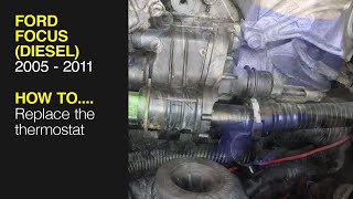 Ford Focus 2005  2011 Diesel  Replace the thermostat [upl. by Eislehc420]