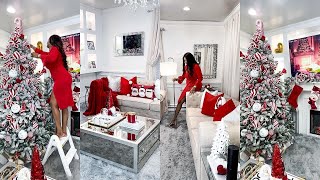 CHRISTMAS DECORATING IDEAS 2023  LIVINGROOM DECORATE WITH ME  OMABELLETV [upl. by Melone]