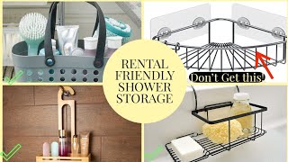 9 Rental Friendly shower storage ideas No Sticky Adhesives ✅ [upl. by Wivina91]